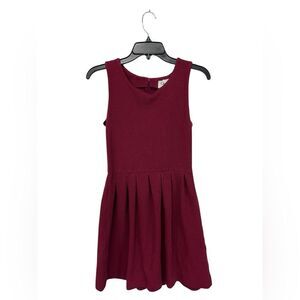 GANNI | Red Maroon Sleeveless Pleated Dress M
